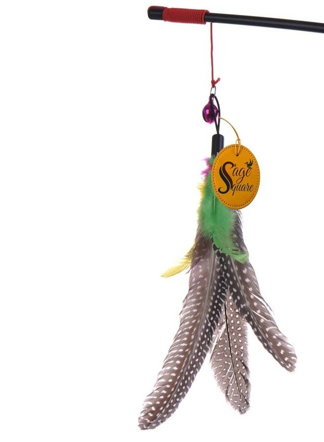 Sage Square Giant 48 cm Jumbo Size Cat Playful Pet-Friendly Toy, Feather Teaser Stick, Training Toy, Fixable Pet Interactive Toys for Cat/Kitten/Puppy (1pcs) (Random Color) - Image 4